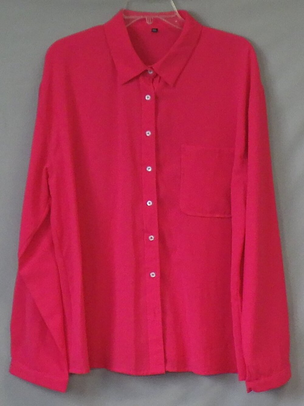 Fuchia Long Sleeve Button-Down Shirt